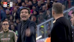 La fuerte discusión a gritos entre Flick y Marcelino en la banda: alta tensíón