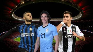 Icardi, Cavani y Dybala.