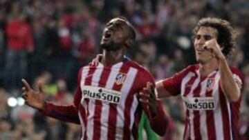 Jackson celebra su gol, el 1-0, del Atl&eacute;tico-Valencia.