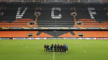 El Krasnodar se entren&oacute; en el escenario del partido.