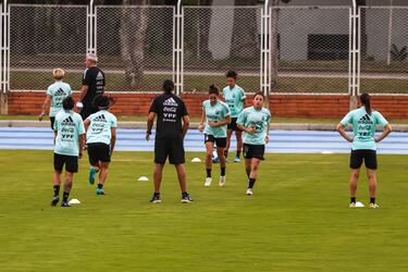 La Selección Argentina realizó su primer y único entrenamiento en Bucaramanga antes de disputar las semifinales de la Copa América Femenina ante Colombia en el estadio Alfonso López.