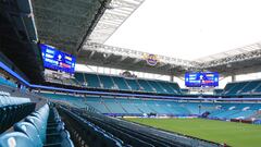 MIAMI GARDENS, FLORIDA - JULY 13: General view of Hard Rock Stadium during Colombia's field recognition ahead of the CONMEBOL Copa America 2024 final against Argentina on July 13, 2024 in Miami Gardens, Florida.   Fernando de Dios/Getty Images/AFP (Photo by Fernando de Dios / GETTY IMAGES NORTH AMERICA / Getty Images via AFP)