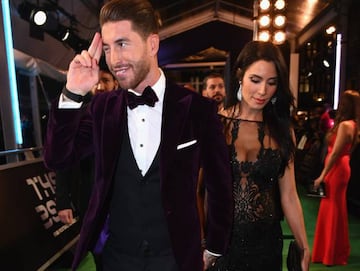 Sergio Ramos y Pilar Rubio en los premios The Best 2017