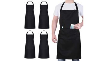 Juego de delantales negros ajustables para cocinar en una barbacoa