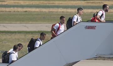 Salida en Krasnodar. Thiago Alcántara, Rodrigo, Lucas Vázquez y Carvajal.