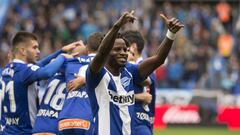 Wakaso celebra un gol ante el Celta.