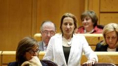 Marta Dom&iacute;nguez durante el pleno del Senado.