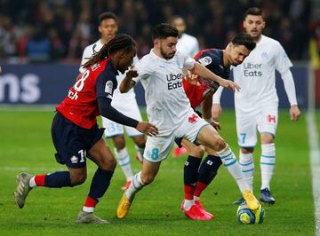 Renato Sanches (left) in action with Lille.