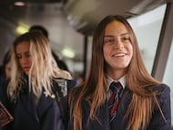 Clara Serrajordi, durante el viaje del Barcelona a París para jugar la Champions.