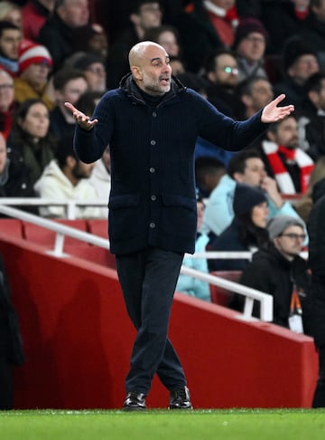 Pep Guardiola durante el encuentro. 