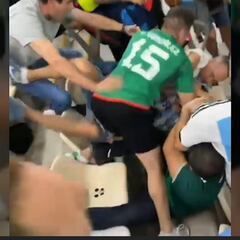 Se calientan los ánimos en el Estadio Lusail en el México vs Argentina