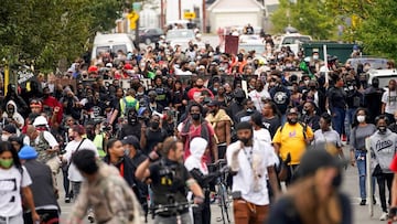 People react after a decision in the criminal case against police officers involved in the death of Breonna Taylor, who was shot dead by police in her apartment, in Louisville, Kentucky, U.S. September 23, 2020. REUTERS/Bryan Woolston