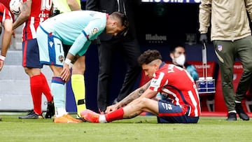 Giménez, antes de ser cambiado por lesión.