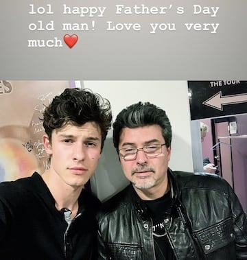 Shawn felicitó a su papá a través de Insta Stories. "Feliz Día del Padre viejo, te amo demasiado". 