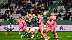 Momento del partido de LaLiga Hypermotion entre el Racing de Ferrol y el Tenerife.