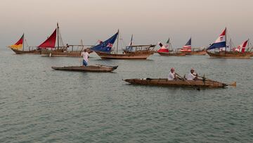 Así luce el pueblo cultural Katara, en Doha