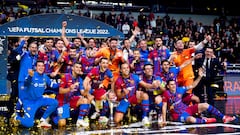 El Barça celebra su título de campeón de Europa el mes pasado.
