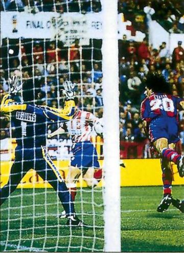 10/04/96. Final Copa del Rey. Estadio de La Romareda. Atlético Madrid-Barcelona. Pantic scores the winner in the 102nd minute.