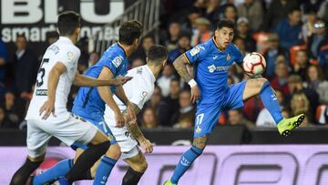 Olivera, en un partido con el Getafe.