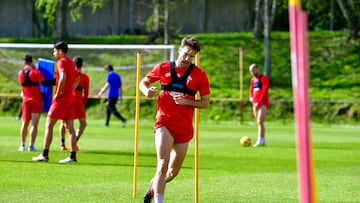 Señé, en un entrenamiento del Racing de Ferrol.