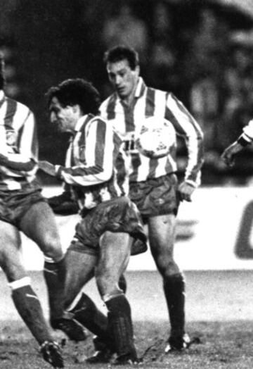 En el Atlético de Madrid jugó en dos etapas, de 1989 a 1991 y regresó en la temporada 93/94, jugó un total de 88 partidos con el equipo colchonero.