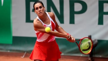 Nuria Parrizas en su partido ante Amina Anshba en octavos de final del Torneo de Gdynia 2021.