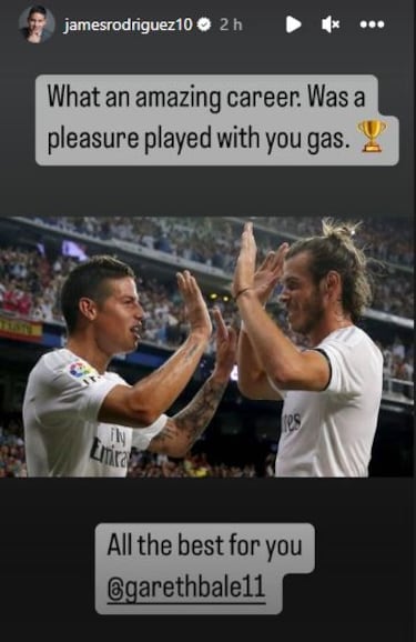 James se despide de Bale: “Fue un placer jugar contigo”
