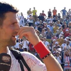 La emoción de Djokovic después de volver a jugar ante 4.000 fans