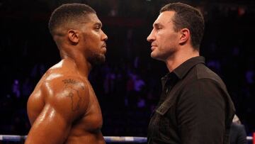 Anthony Joshua y Wladimir Klitschko se ven cara a cara en el ring tras hacer oficial la pelea que ambos tendrán en Wembley el próximo 29 de abril ante 90.000 espectadores.