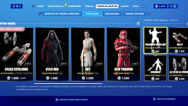 Fortnite x Star Wars: vuelven los sables láser y los skins a la tienda