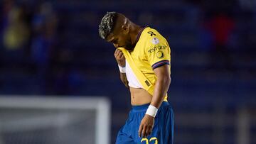 Rodrigo Aguirre of America during the 6th round match between Cruz Azul and America as part of the Liga BBVA MX, Torneo Apertura 2024 at Ciudad de los Deportes Stadium on August 31, 2024 in Mexico City, Mexico.