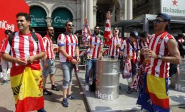 Las fan zone de Real Madrid y Atlético estuvieron muy animadas