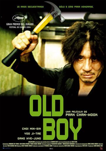 Old Boy es la segunda entrega de La trilogía de la venganza de Park Chan-Wok  y ganó el Premio a Mejor Película del Festival en el año 2004. En esta fantástica película, el director nos cuenta la historia de un hombre que es secuestrado y no sabe por qué.  Tras un año de secuestro, ve en la televisión que es el principal sospechoso del asesinato de su mujer. Tras quince años de cautiverio, sin motivo aparente, es liberado