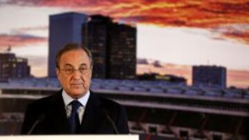 Florentino Pérez, en el Bernabéu.
