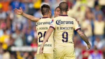 Oribe Peralta y Darío Benedetto fueron los artífices del triunfo del América sobre Cruz Azul.