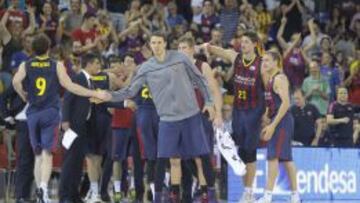 Nachbar, Huertas, Pleiss y Oleson celebran un triunfo.