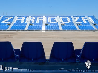 El Real Zaragoza jugará como local las dos próximas temporadas en un campo prefabricado de 20.103 asientos, que permitirá recortar notablemente los plazos de entrega de la Nueva Romareda.

