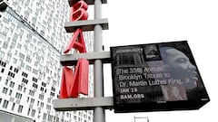 Brooklyn, NEW YORK - JANUARY 16: The Brooklyn Academy of Music honors Dr. Martin Luther King Jr. with the digital tribute, &quot;Let Freedom Ring,&quot; on January 16, 2021 in New York City.   Jamie McCarthy/Getty Images/AFP
 == FOR NEWSPAPERS, INTERNET, TELCOS &amp; TELEVISION USE ONLY ==