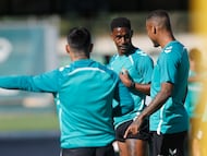 Junior Firpo, en un entrenamiento.