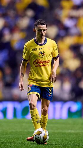 Alvaro Fidalgo of America during the final first-leg match between America and Monterrey as part of the Torneo Apertura 2024 Liga MX at Cuauhtemoc Stadium, on December 12, 2024 in Puebla, Mexico.