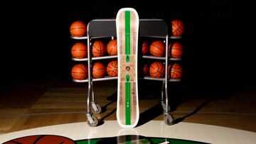 Burton MINE77 x Celtics Floor Board. A rideable piece of sports history built with The Garden’s iconic parquet flooring. Only 77 are available.