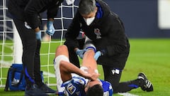 Mikel Merino es duda por un golpe en el tobillo