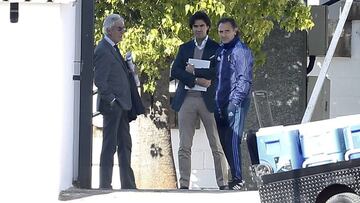 Pastorello junto a Prandelli en el entrenamiento del Valencia. 