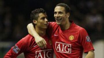 Cristiano y Rio Ferdinand, en el United.
