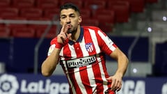 Luis Su&aacute;rez celebra un gol con el Atl&eacute;tico.