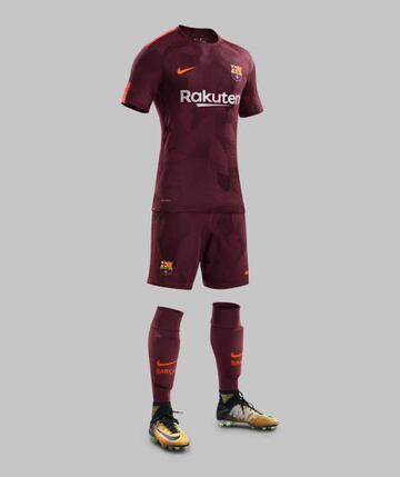 Barcelona launch new third dark maroon kit