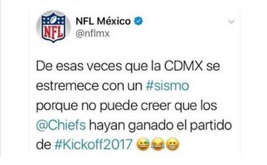 NFL México ofendió por su "broma" sobre el sismo