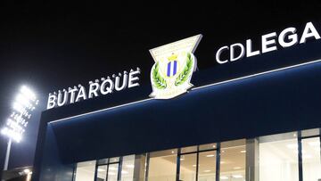 Estadio de Butarque en el que el sábado se medirán Leganés y Atlético de Madrid.