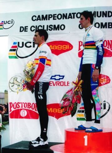 Abraham Olano fue campeón del Mundo en Ruta en 1995, Indurain quedó segundo.