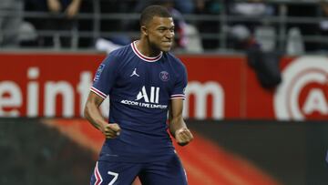 Kylian Mbappe, el domingo tras marcar ante el Stade de Reims.